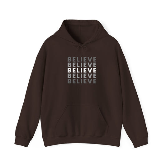 Believe Repeat Hoodie — Minimalist Motivational Pullover