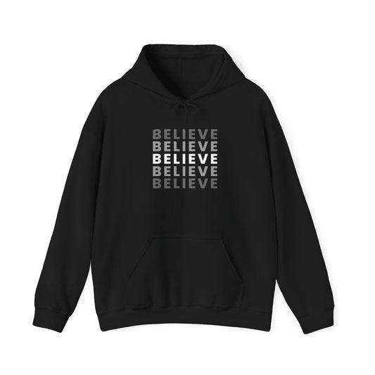 Believe Repeat Hoodie — Minimalist Motivational Pullover